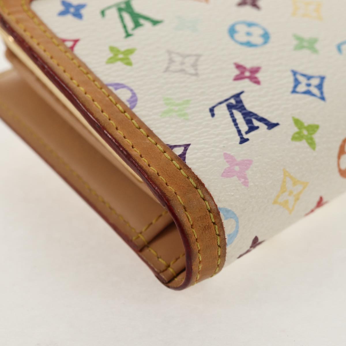 LOUIS VUITTON Multicolor Porte Monnaie Viennois Wallet White M92987 Auth 154956V