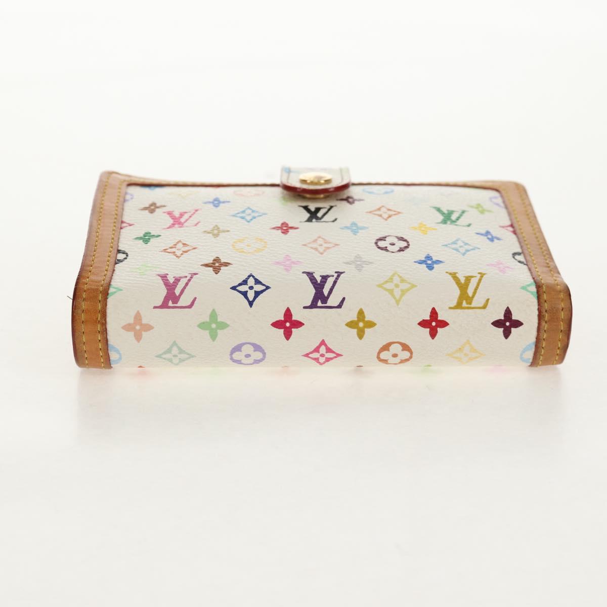 LOUIS VUITTON Multicolor Porte Monnaie Viennois Wallet White M92987 Auth 154956V