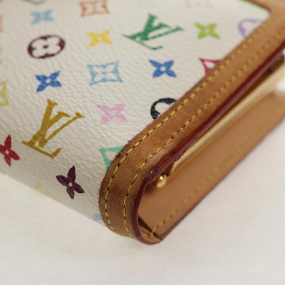 LOUIS VUITTON Multicolor Porte Monnaie Viennois Wallet White M92987 Auth 154956V