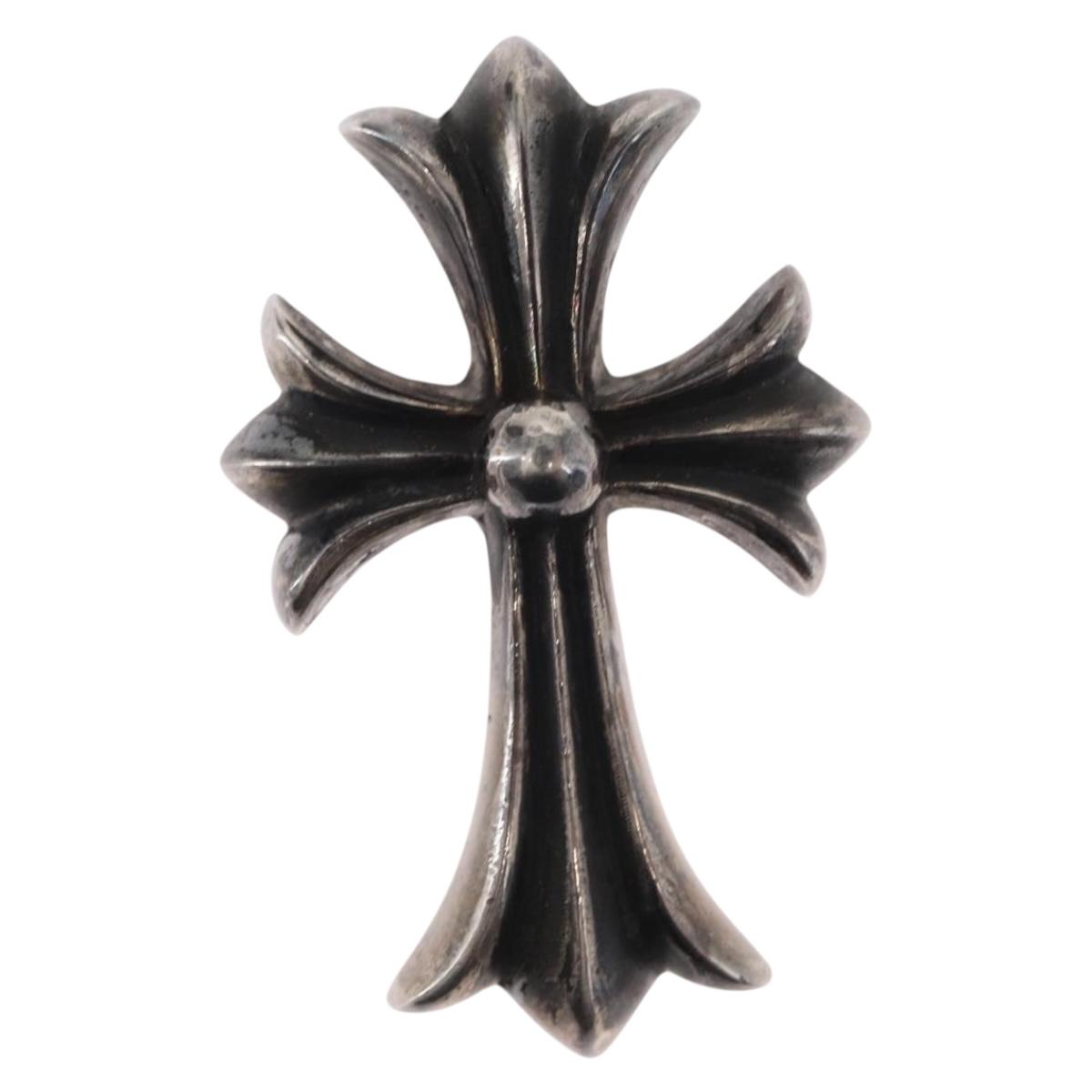 Chrome Hearts Small CH Cross Pendant top Ag925 Silver Auth 154959M
