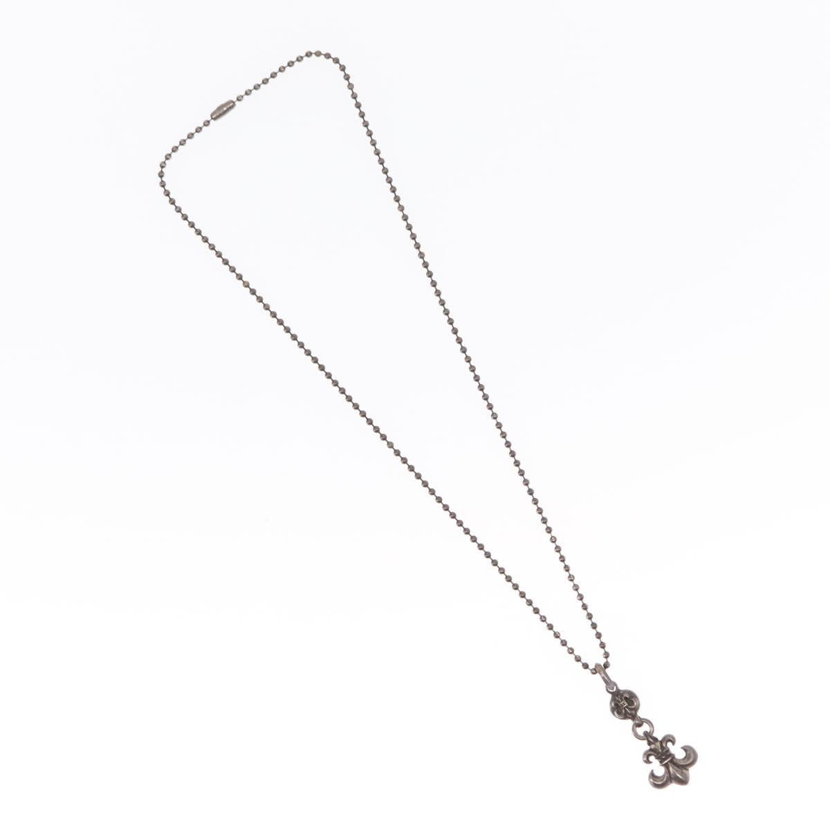 Chrome Hearts 1 Ball BS Flare Charm Necklace Ag925 Silver Auth 154960M