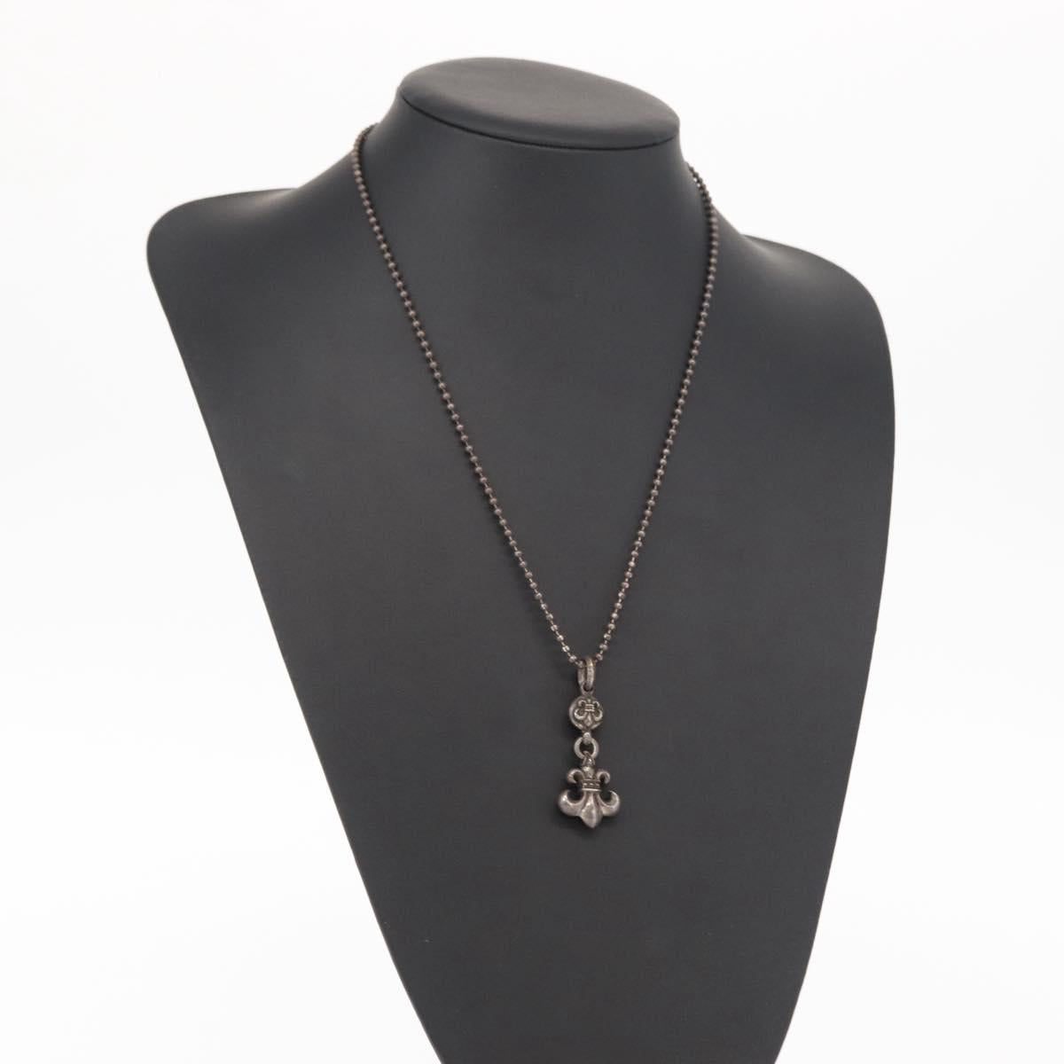 Chrome Hearts 1 Ball BS Flare Charm Necklace Ag925 Silver Auth 154960M