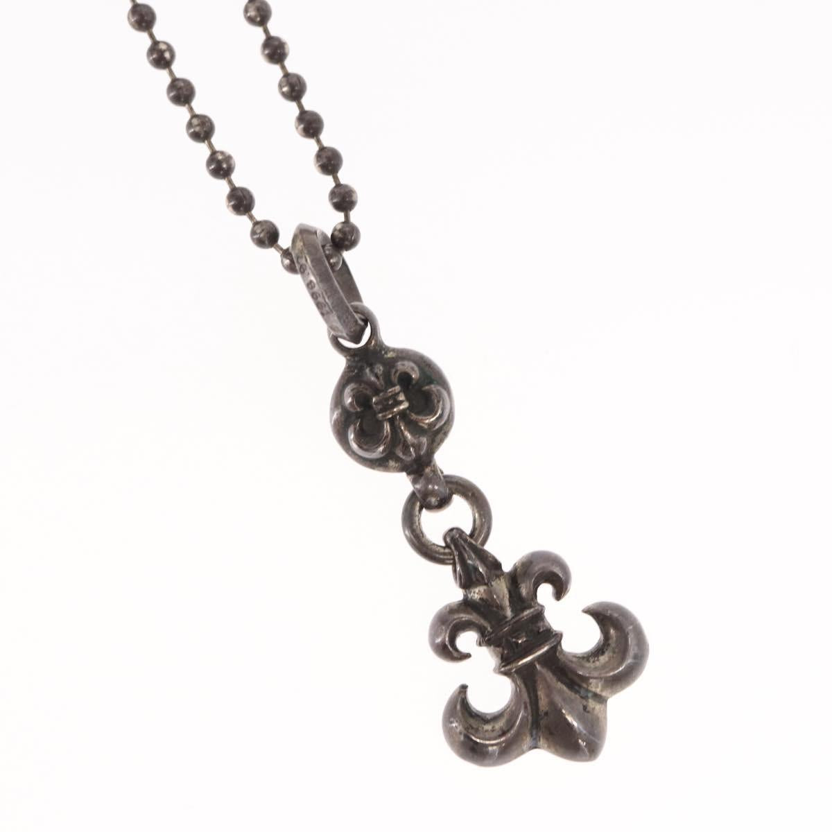 Chrome Hearts 1 Ball BS Flare Charm Necklace Ag925 Silver Auth 154960M