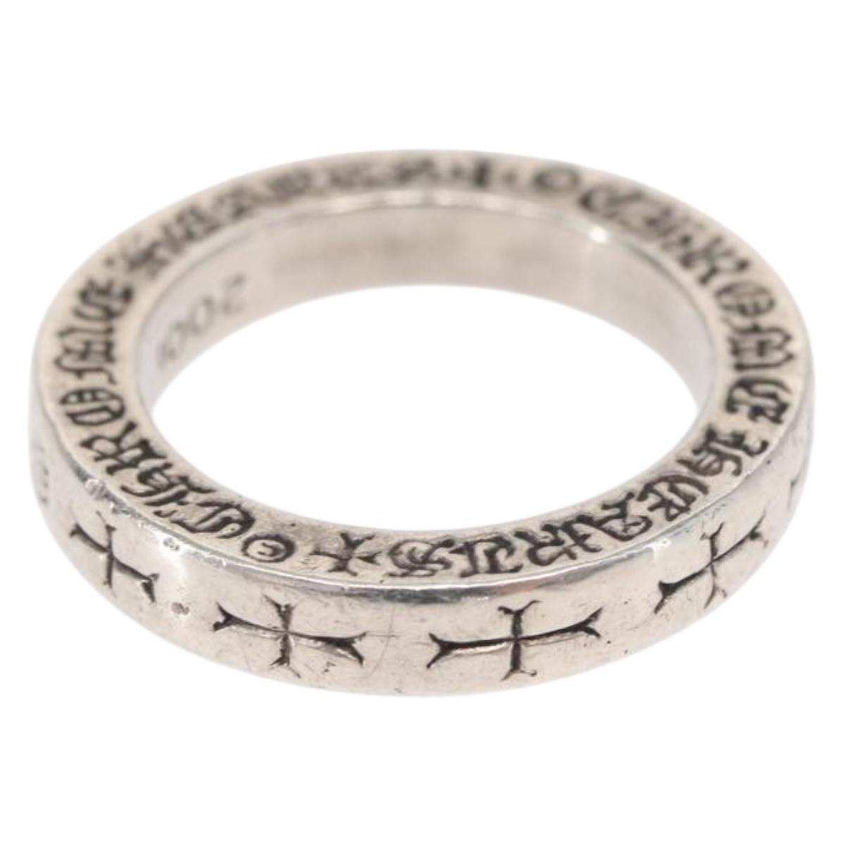 Chrome Hearts 0.1"" Spacer Ring NYC FUCK YOU Ring Ag925 Silver Auth 154962M