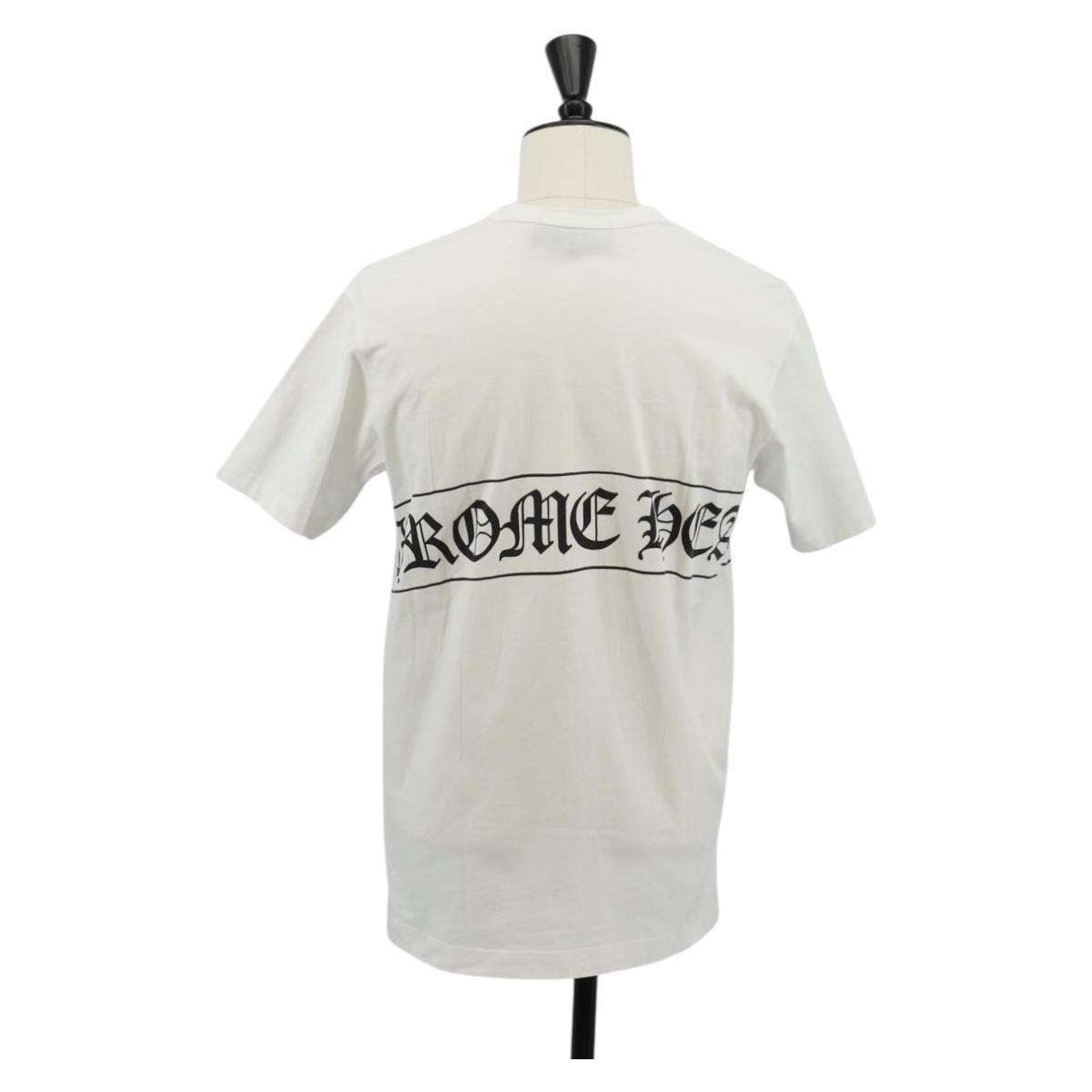 Chrome Hearts Label logo T Shirt Cotton White Auth 154965M