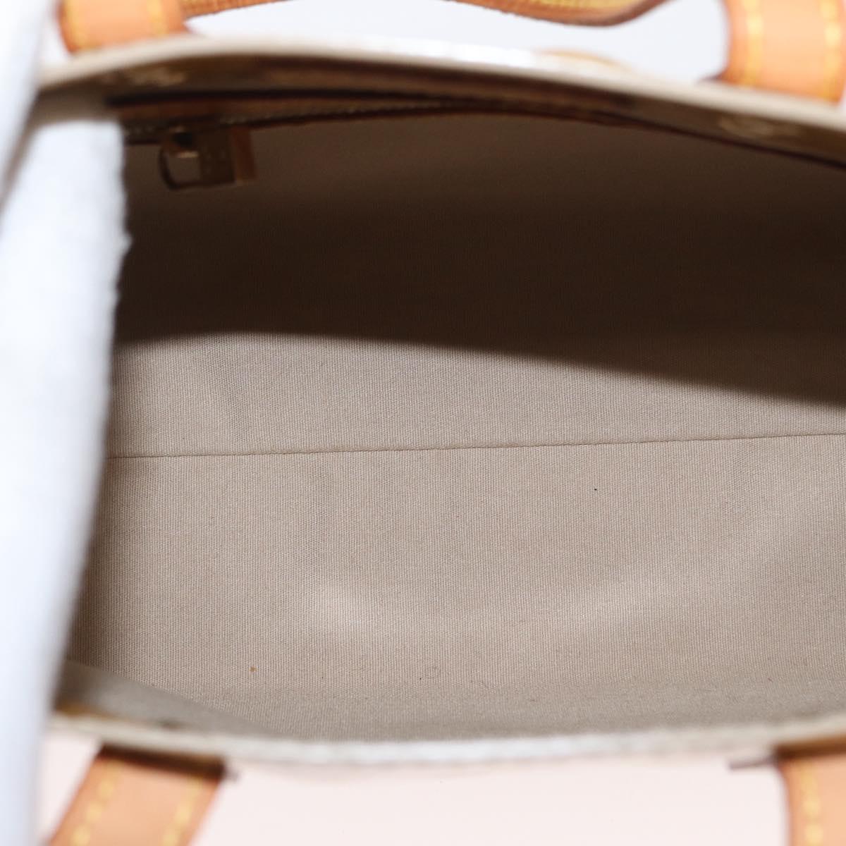 LOUIS VUITTON Monogram Vernis Reade PM Hand Bag Beige M91334 LV Auth 155005