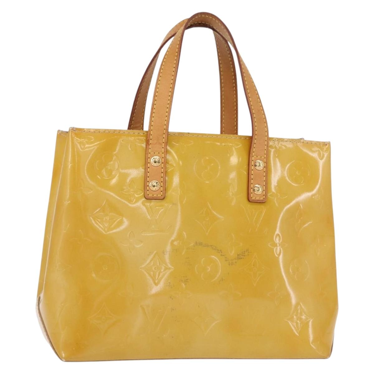 LOUIS VUITTON Monogram Vernis Reade PM Hand Bag Beige M91334 LV Auth 155005