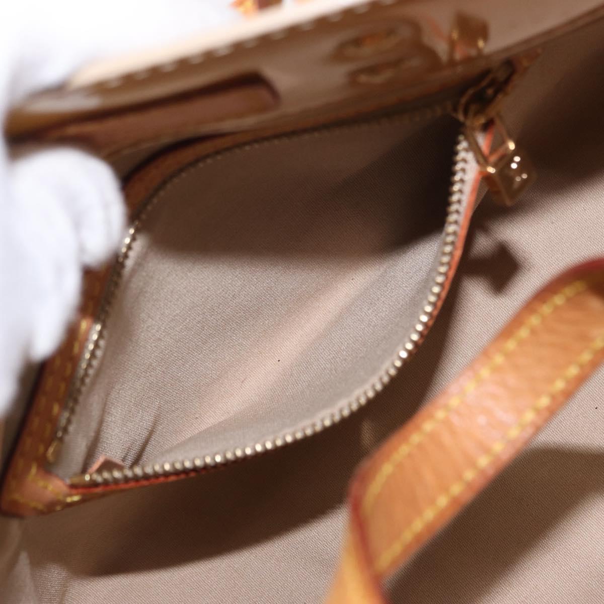 LOUIS VUITTON Monogram Vernis Reade PM Hand Bag Beige M91334 LV Auth 155005