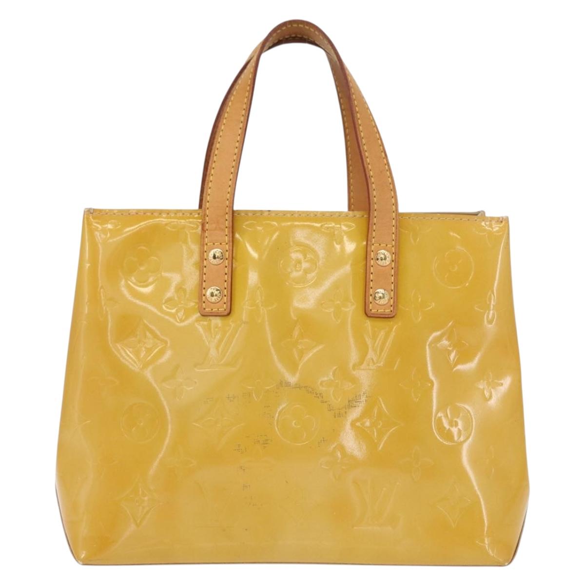 LOUIS VUITTON Monogram Vernis Reade PM Hand Bag Beige M91334 LV Auth 155005