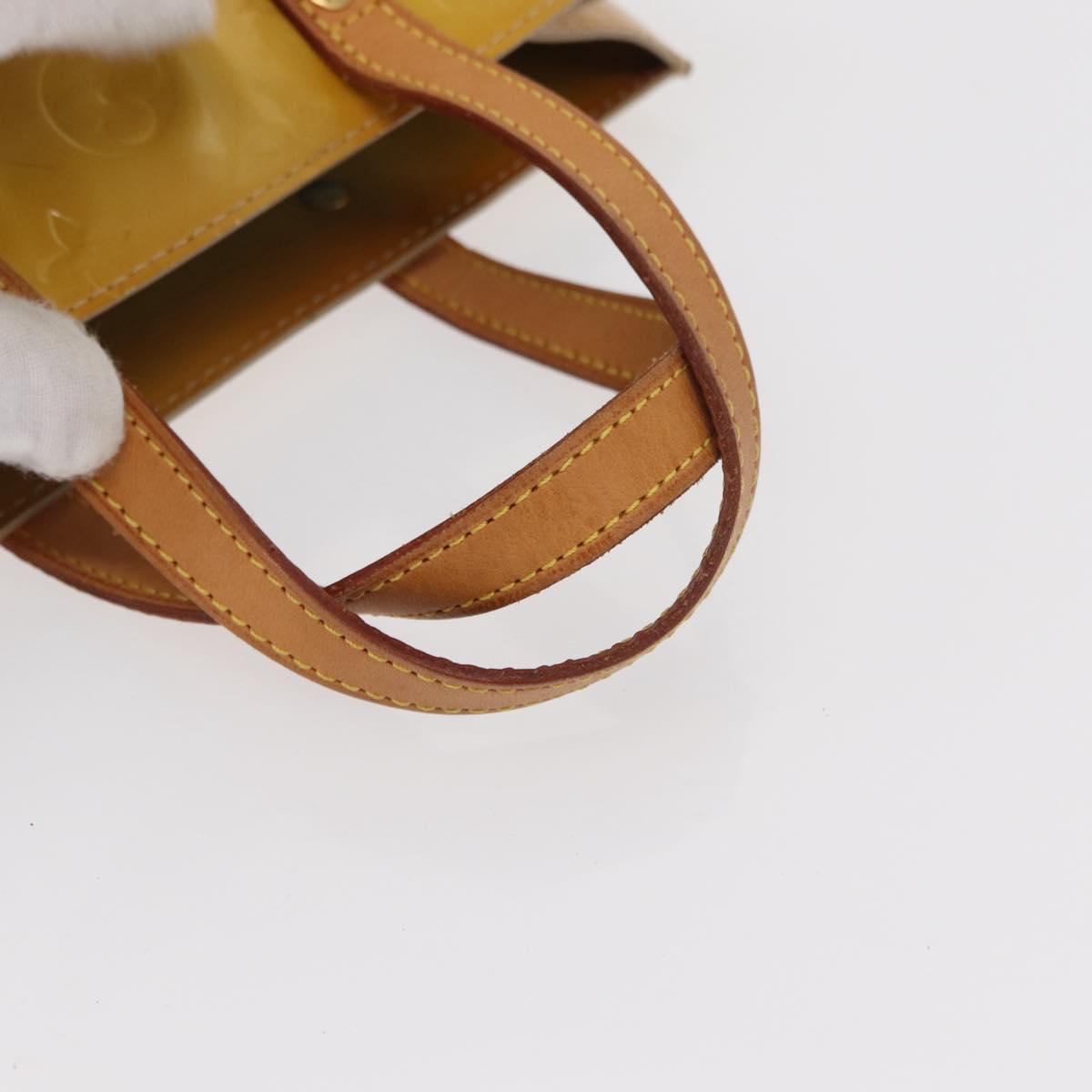 LOUIS VUITTON Monogram Vernis Reade PM Hand Bag Beige M91334 LV Auth 155005