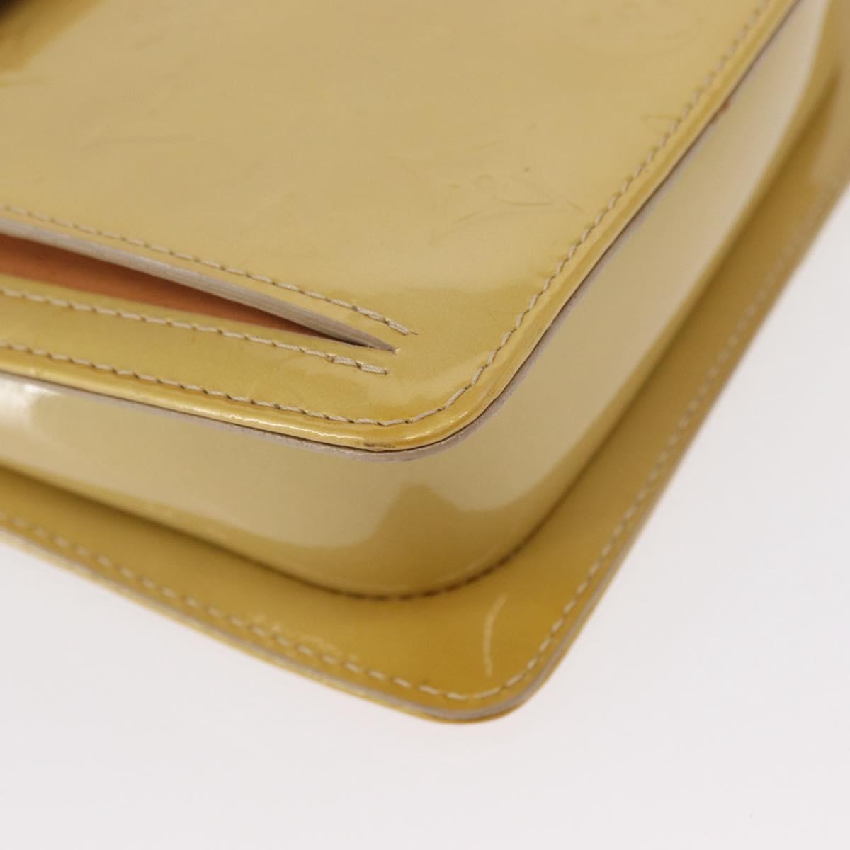 LOUIS VUITTON Monogram Vernis Motto Accessory Pouch Beige M91136 LV Auth 155007