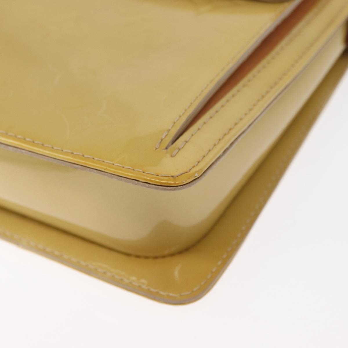 LOUIS VUITTON Monogram Vernis Motto Accessory Pouch Beige M91136 LV Auth 155007