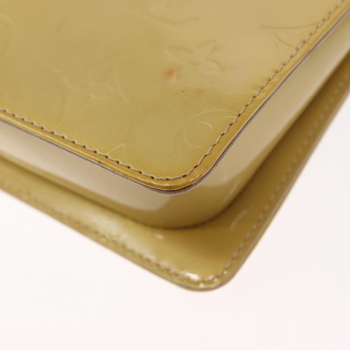 LOUIS VUITTON Monogram Vernis Motto Accessory Pouch Beige M91136 LV Auth 155007