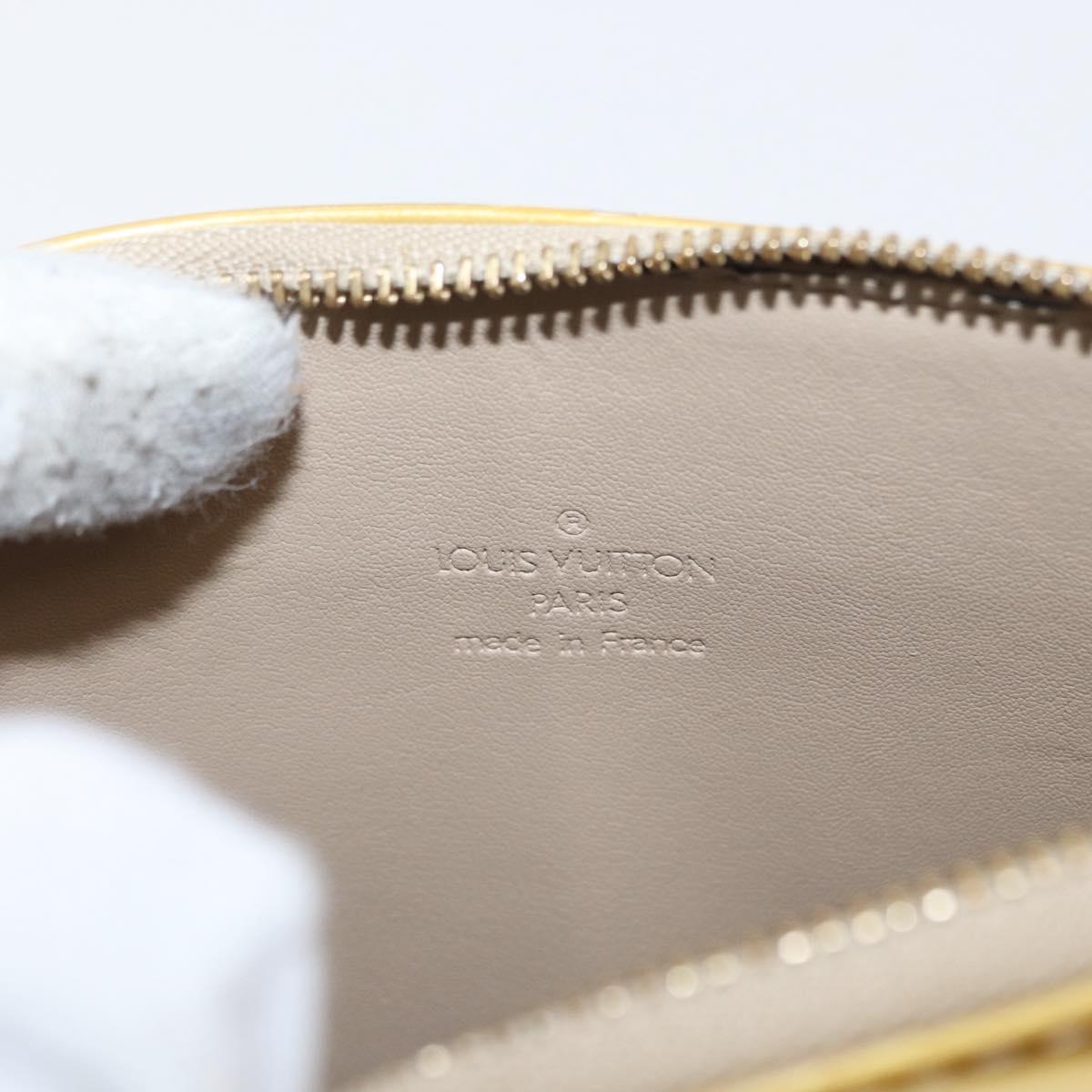 LOUIS VUITTON Monogram Vernis Motto Accessory Pouch Beige M91136 LV Auth 155007