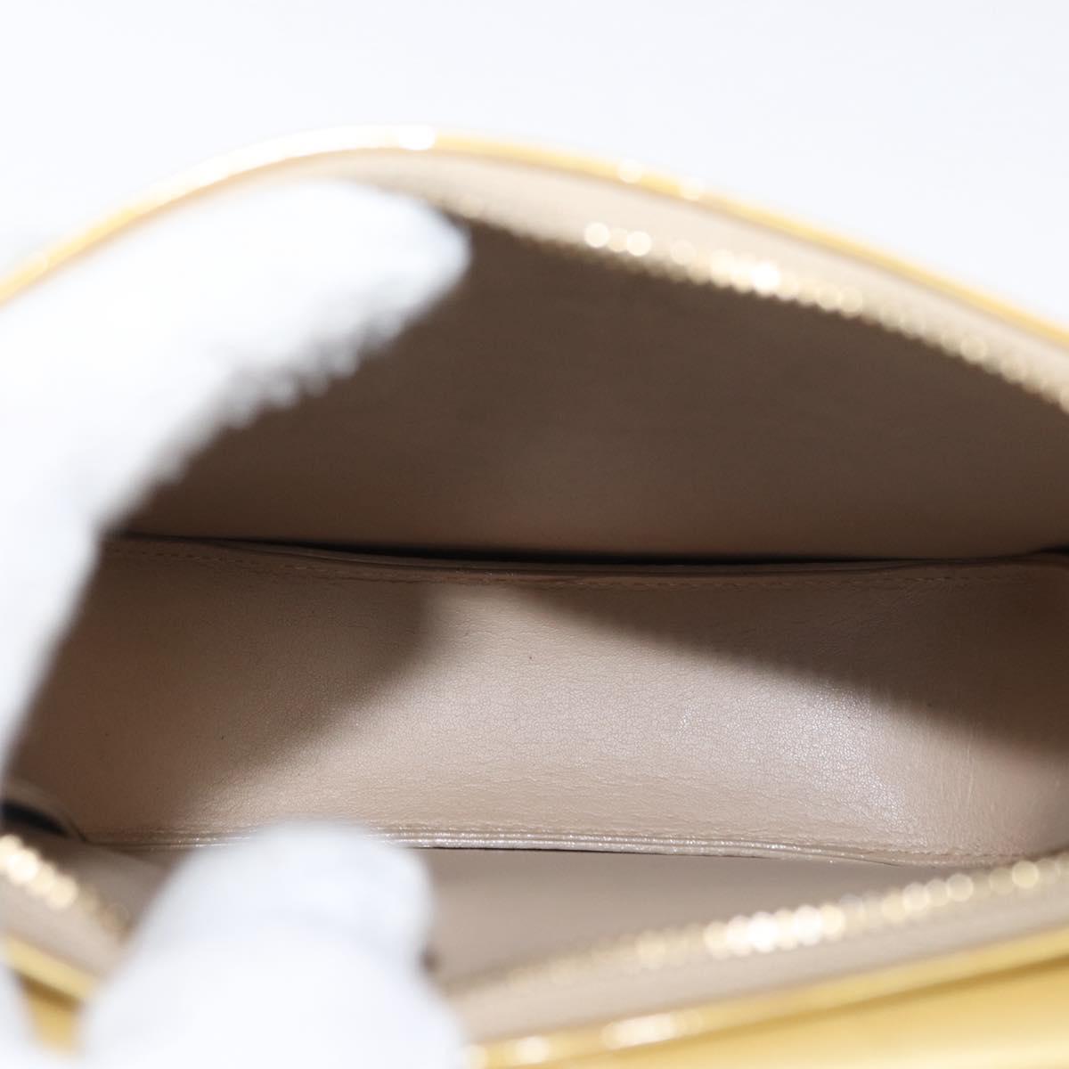 LOUIS VUITTON Monogram Vernis Motto Accessory Pouch Beige M91136 LV Auth 155007