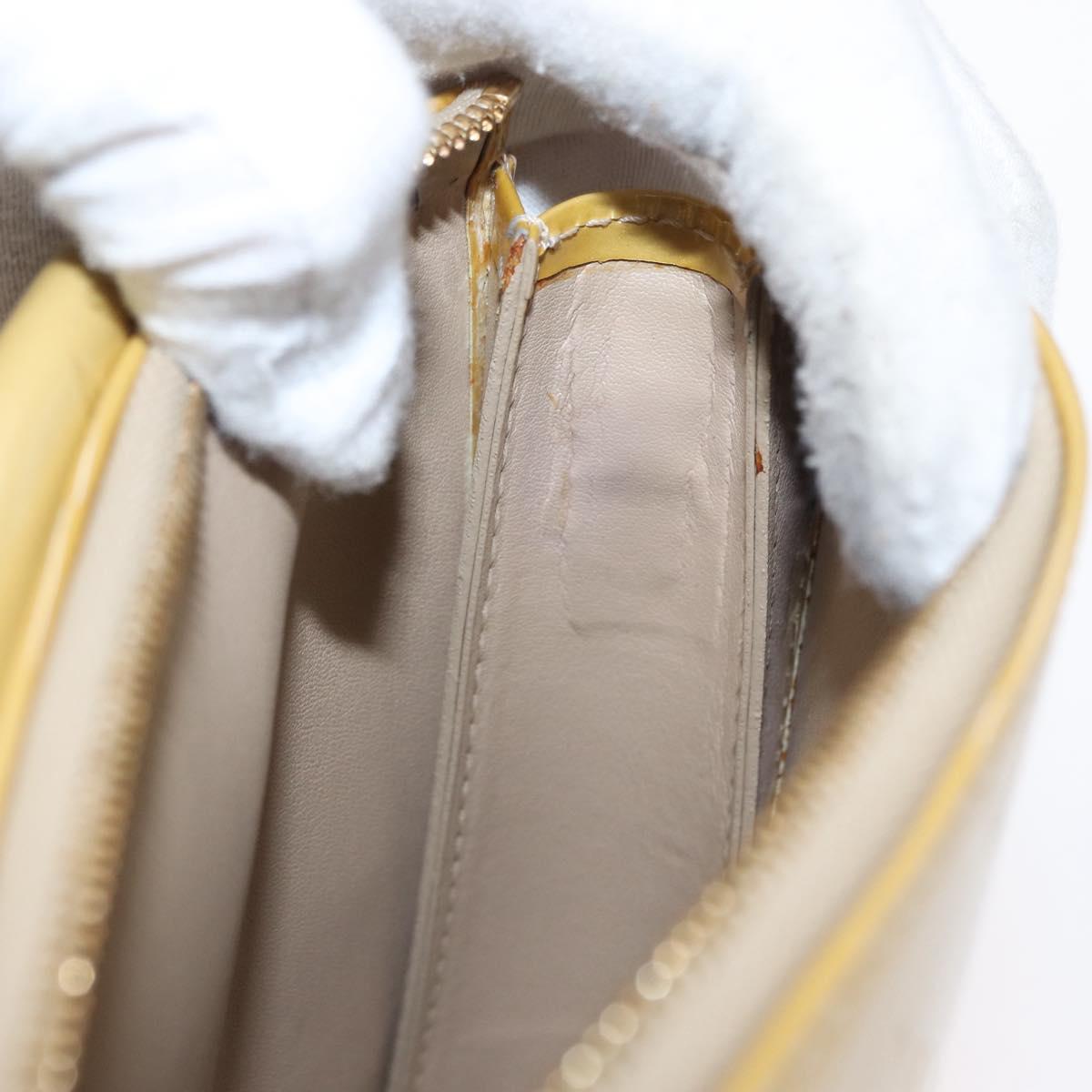 LOUIS VUITTON Monogram Vernis Motto Accessory Pouch Beige M91136 LV Auth 155007