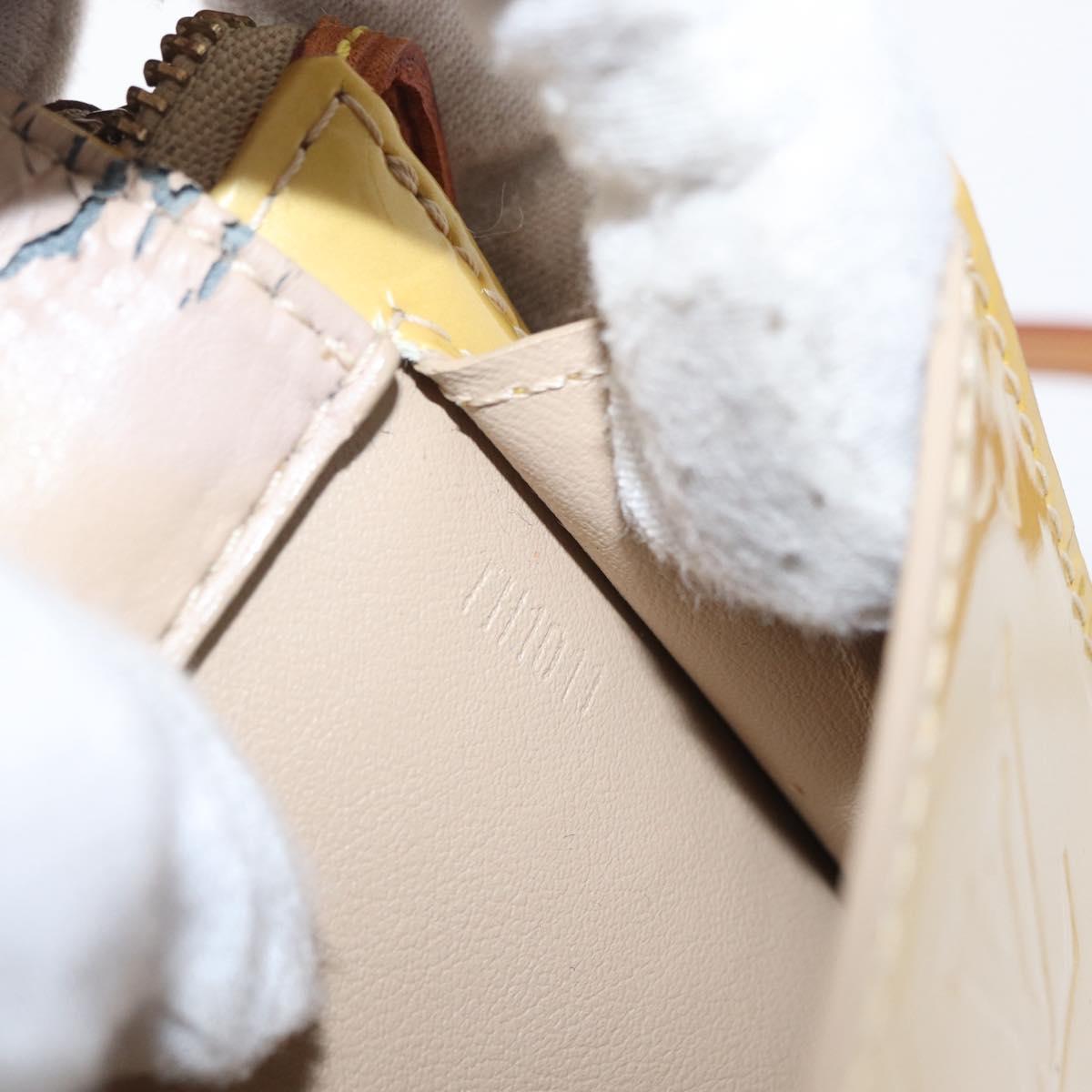 LOUIS VUITTON Monogram Vernis Motto Accessory Pouch Beige M91136 LV Auth 155007