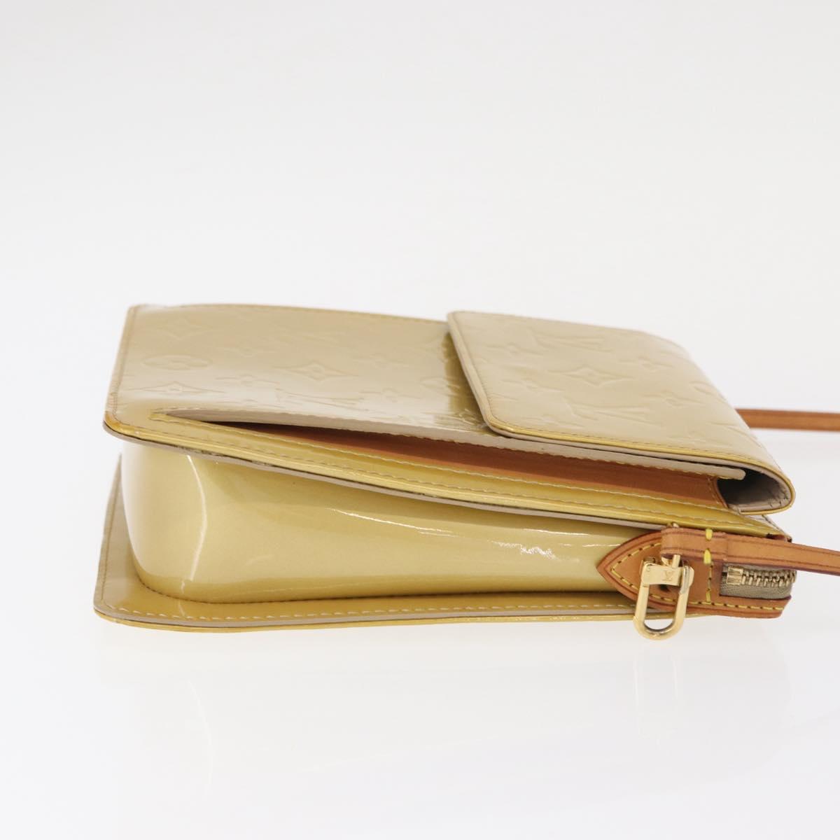 LOUIS VUITTON Monogram Vernis Motto Accessory Pouch Beige M91136 LV Auth 155007