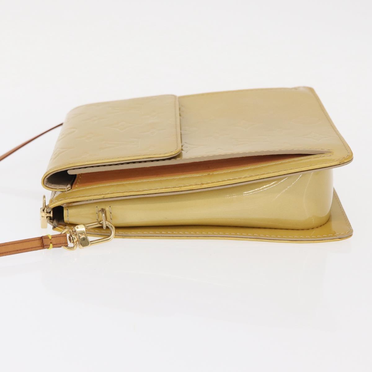 LOUIS VUITTON Monogram Vernis Motto Accessory Pouch Beige M91136 LV Auth 155007