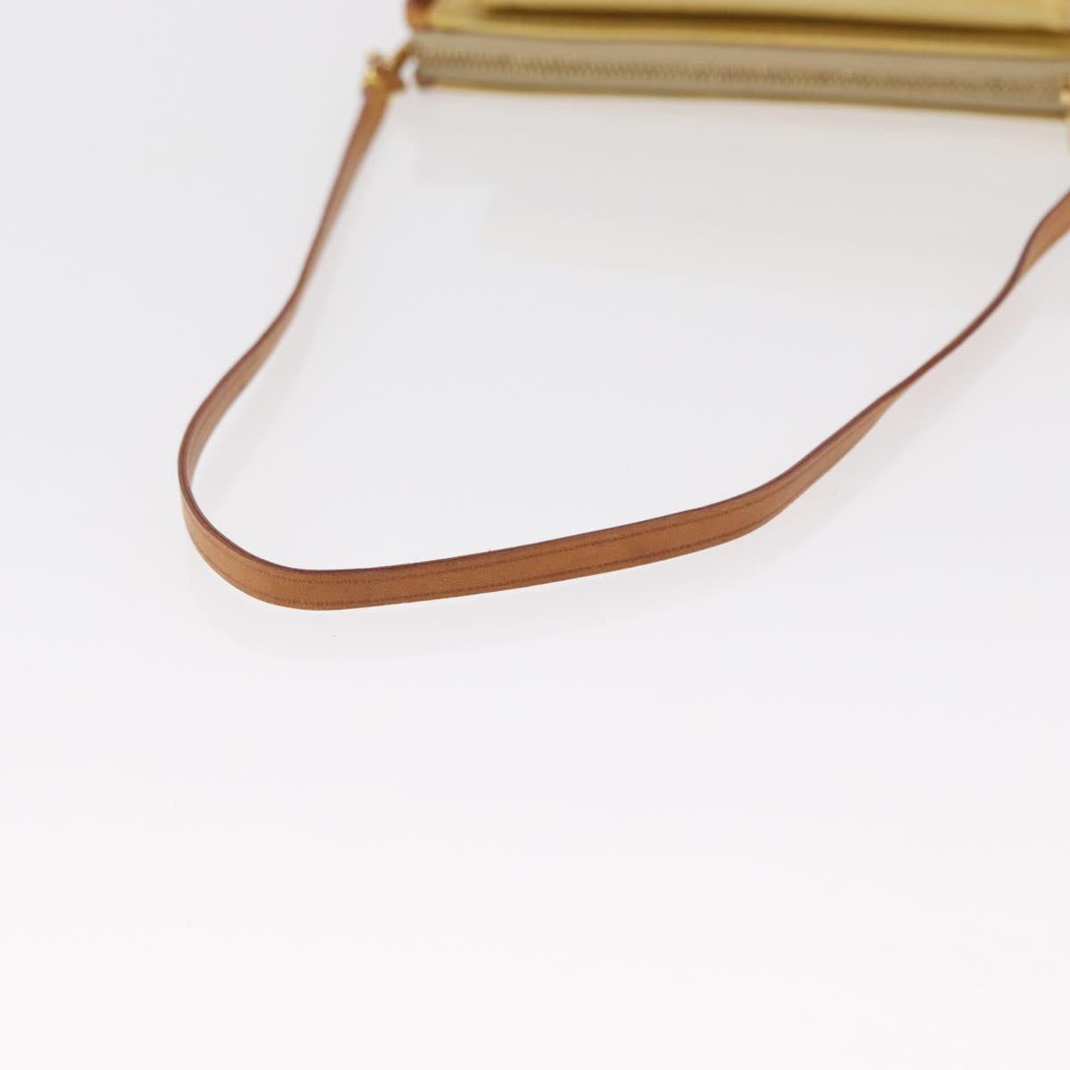 LOUIS VUITTON Monogram Vernis Motto Accessory Pouch Beige M91136 LV Auth 155007