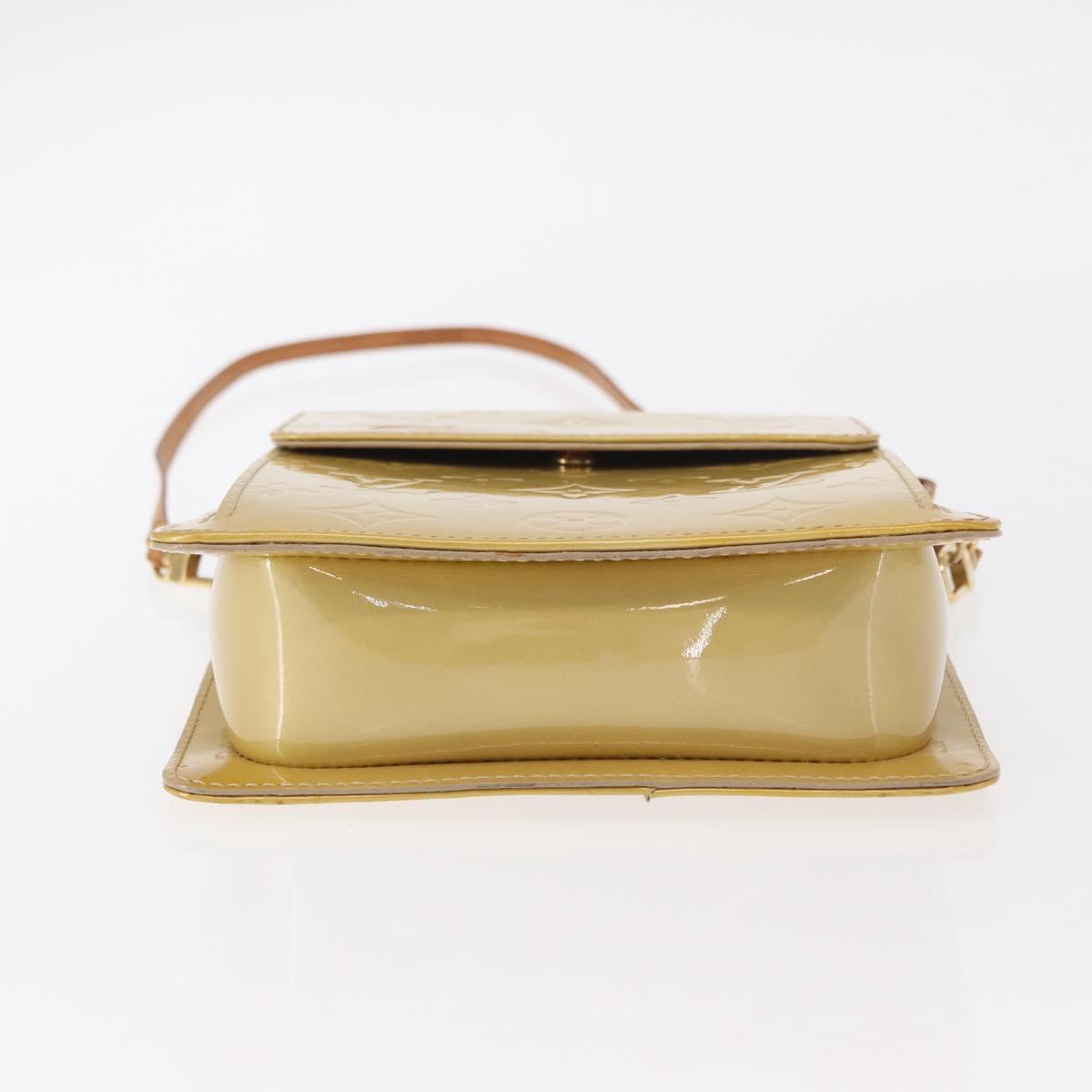 LOUIS VUITTON Monogram Vernis Motto Accessory Pouch Beige M91136 LV Auth 155007