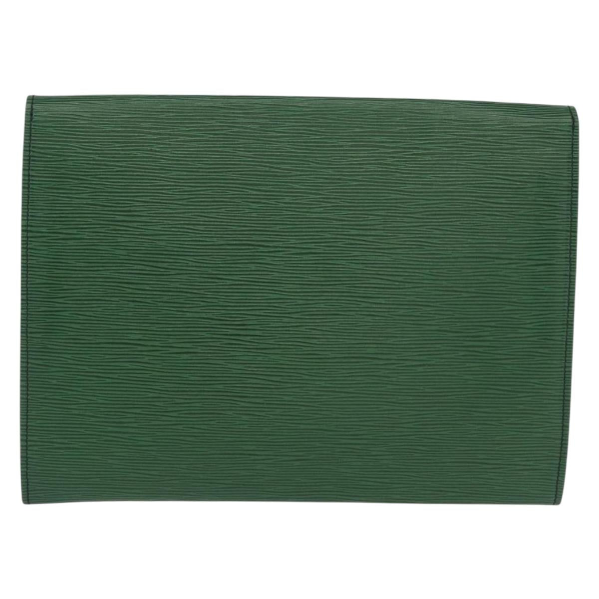 LOUIS VUITTON Epi Jena Clutch Bag Green M52724 LV Auth 155008