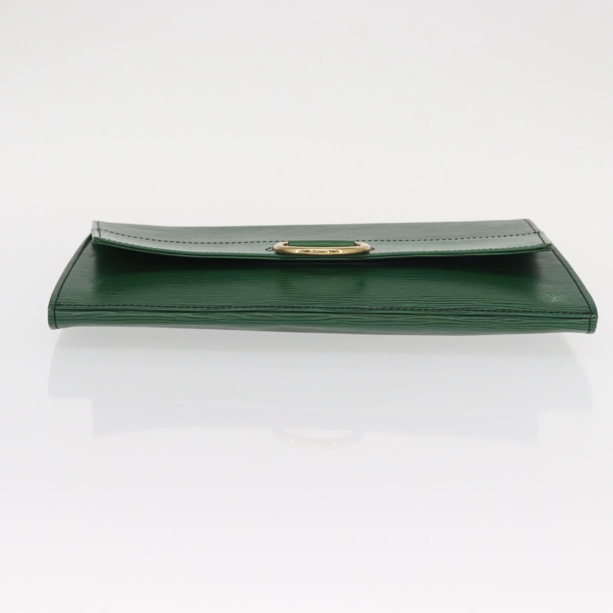 LOUIS VUITTON Epi Jena Clutch Bag Green M52724 LV Auth 155008