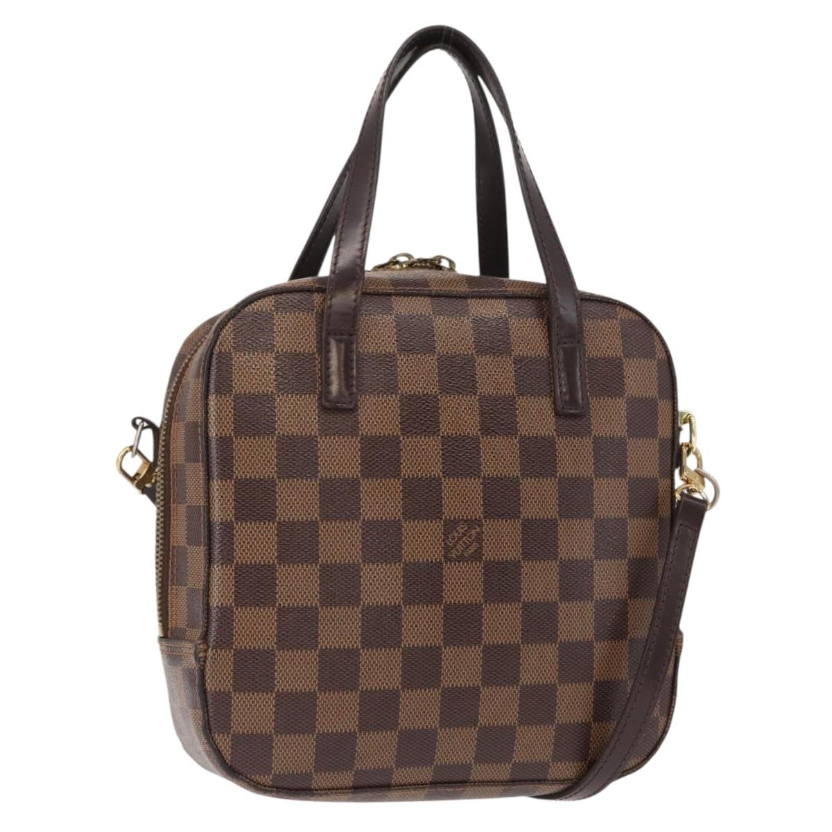 LOUIS VUITTON Damier Ebene Spontini Hand Bag SPO 2way M47500 LV Auth 155011
