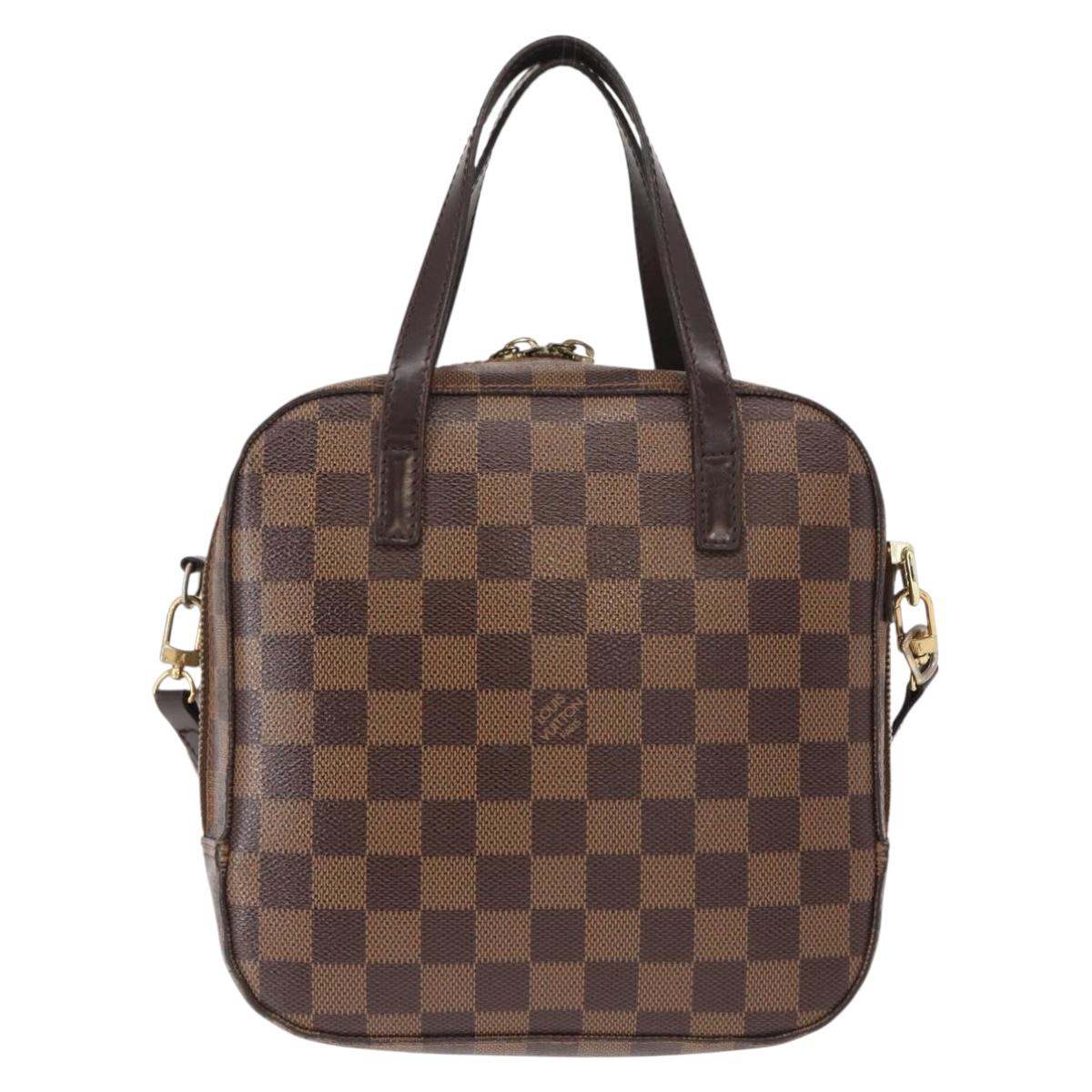 LOUIS VUITTON Damier Ebene Spontini Hand Bag SPO 2way M47500 LV Auth 155011