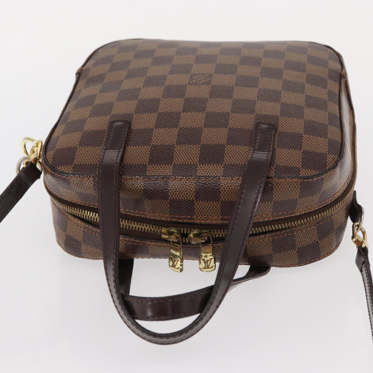LOUIS VUITTON Damier Ebene Spontini Hand Bag SPO 2way M47500 LV Auth 155011