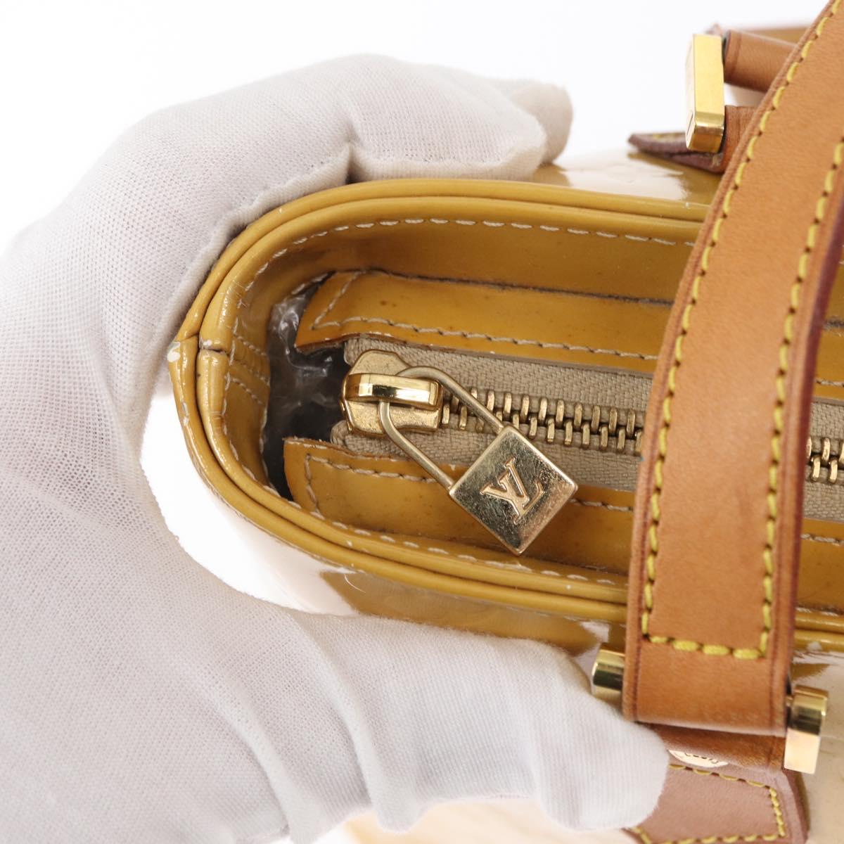 LOUIS VUITTON Monogram Vernis Houston Hand Bag Beige M91004 LV Auth 155016