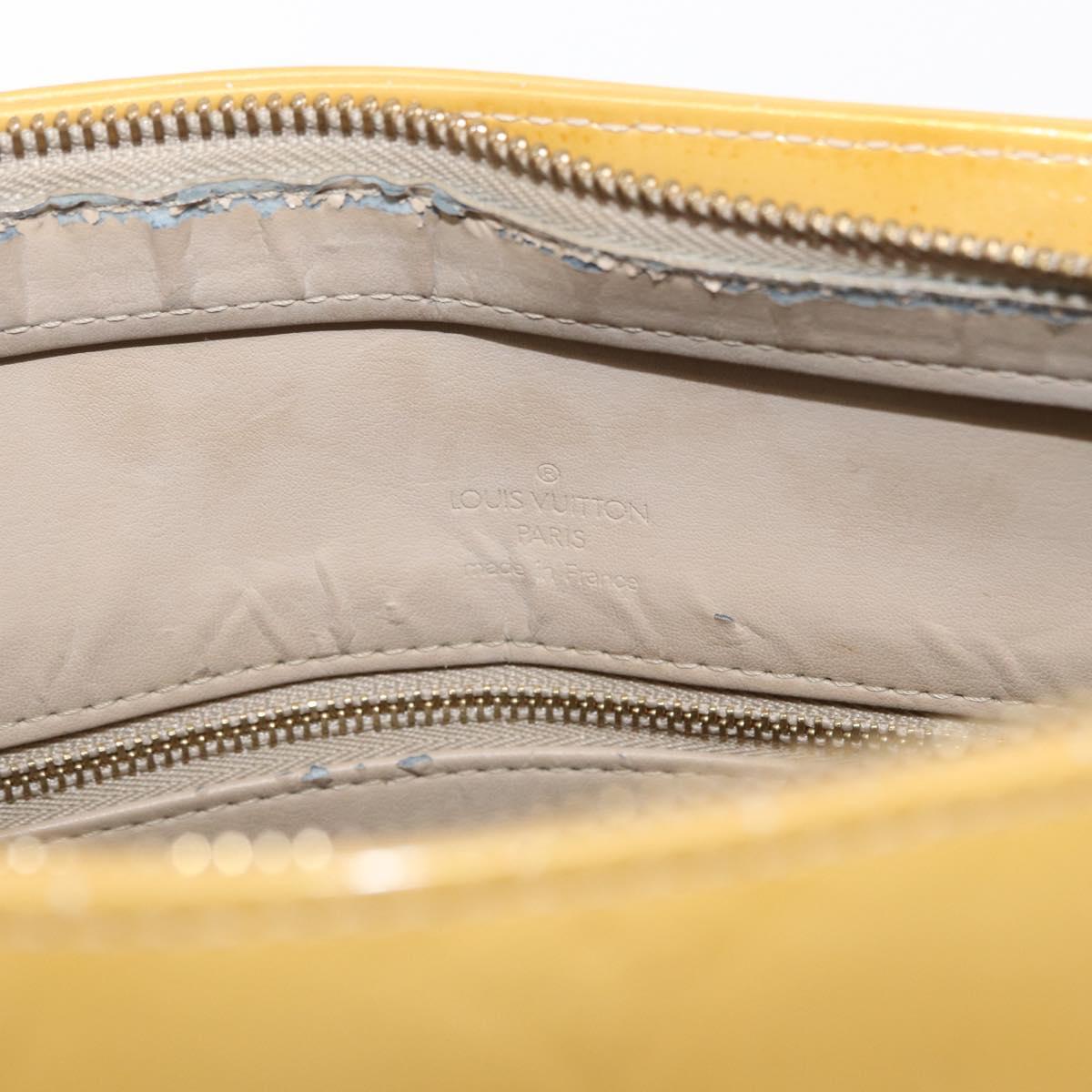 LOUIS VUITTON Monogram Vernis Houston Hand Bag Beige M91004 LV Auth 155016