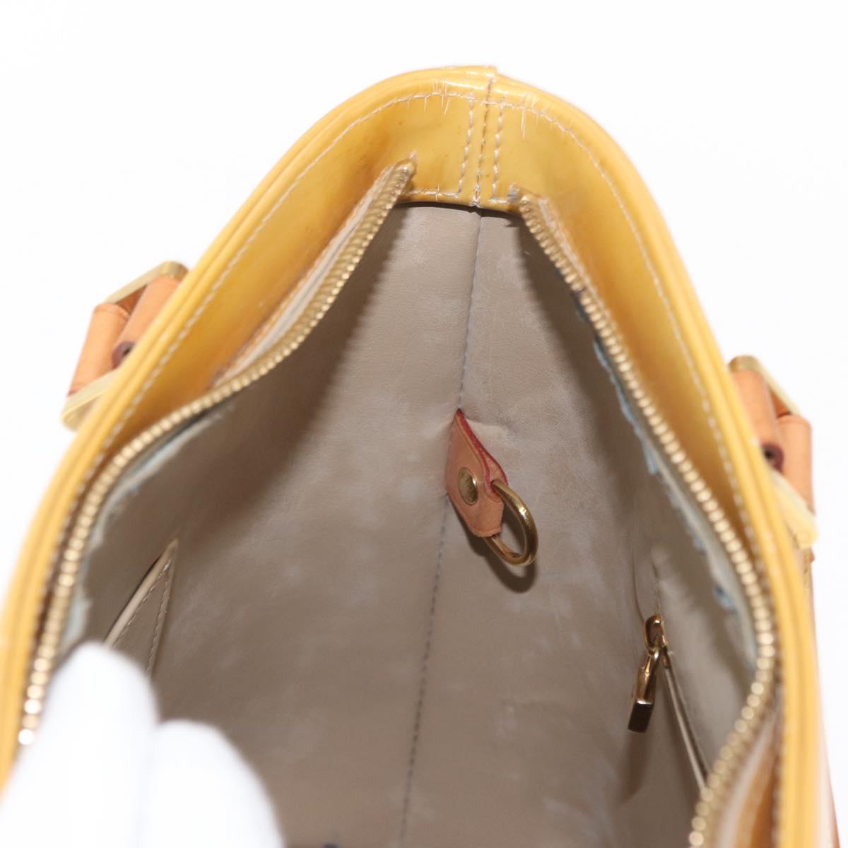 LOUIS VUITTON Monogram Vernis Houston Hand Bag Beige M91004 LV Auth 155016