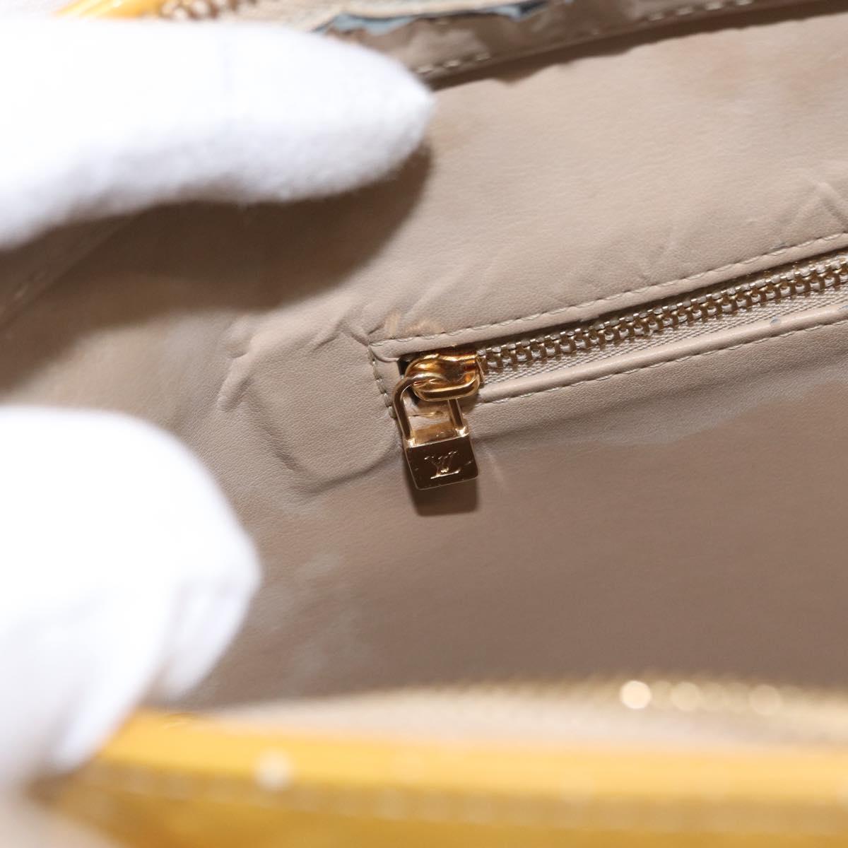 LOUIS VUITTON Monogram Vernis Houston Hand Bag Beige M91004 LV Auth 155016