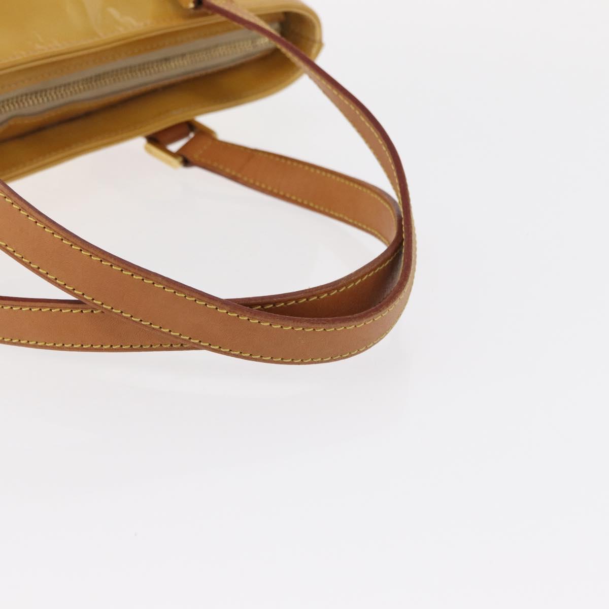 LOUIS VUITTON Monogram Vernis Houston Hand Bag Beige M91004 LV Auth 155016