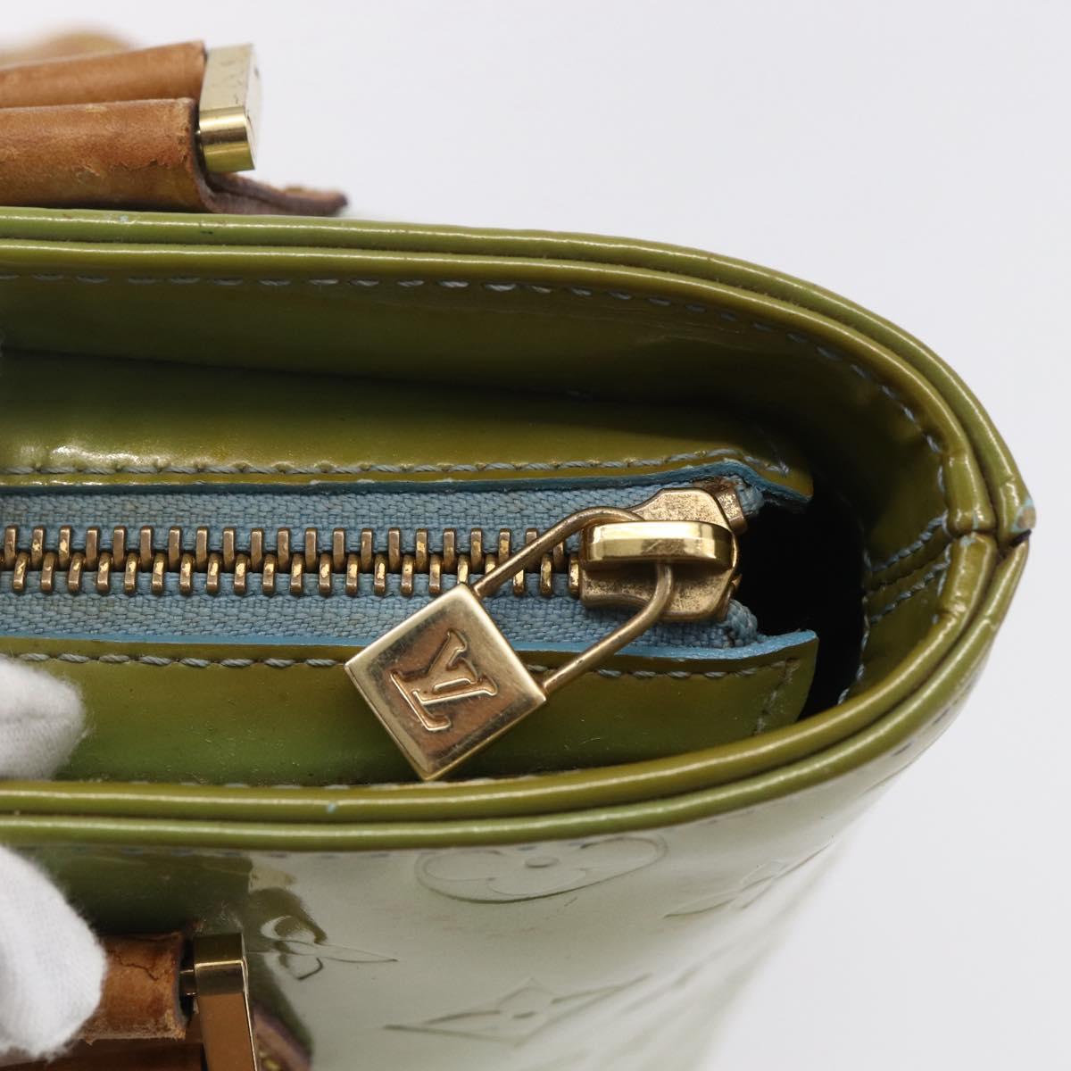 LOUIS VUITTON Monogram Vernis Houston Hand Bag Baby Blue M91005 LV Auth 155017