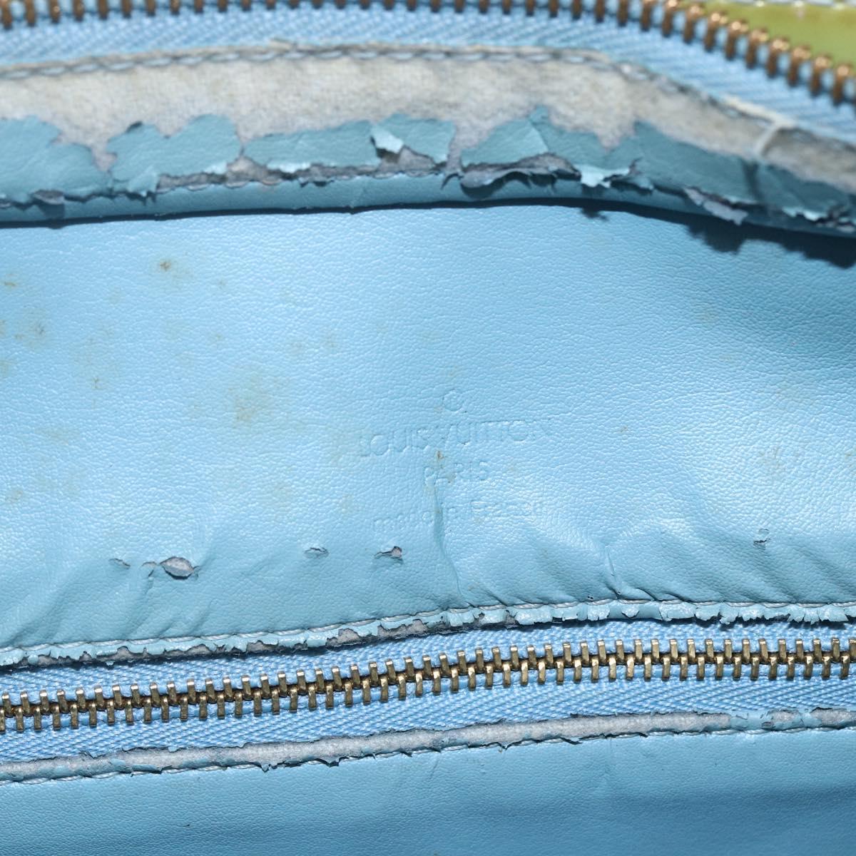 LOUIS VUITTON Monogram Vernis Houston Hand Bag Baby Blue M91005 LV Auth 155017