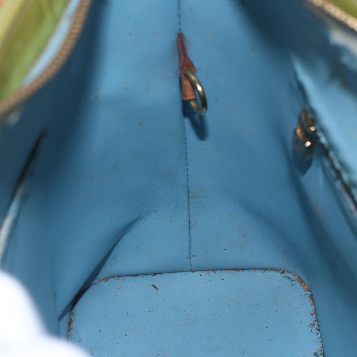 LOUIS VUITTON Monogram Vernis Houston Hand Bag Baby Blue M91005 LV Auth 155017