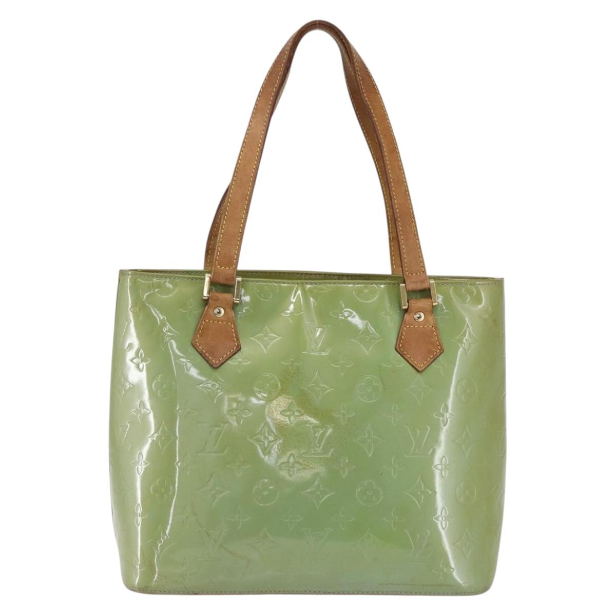 LOUIS VUITTON Monogram Vernis Houston Hand Bag Baby Blue M91005 LV Auth 155017