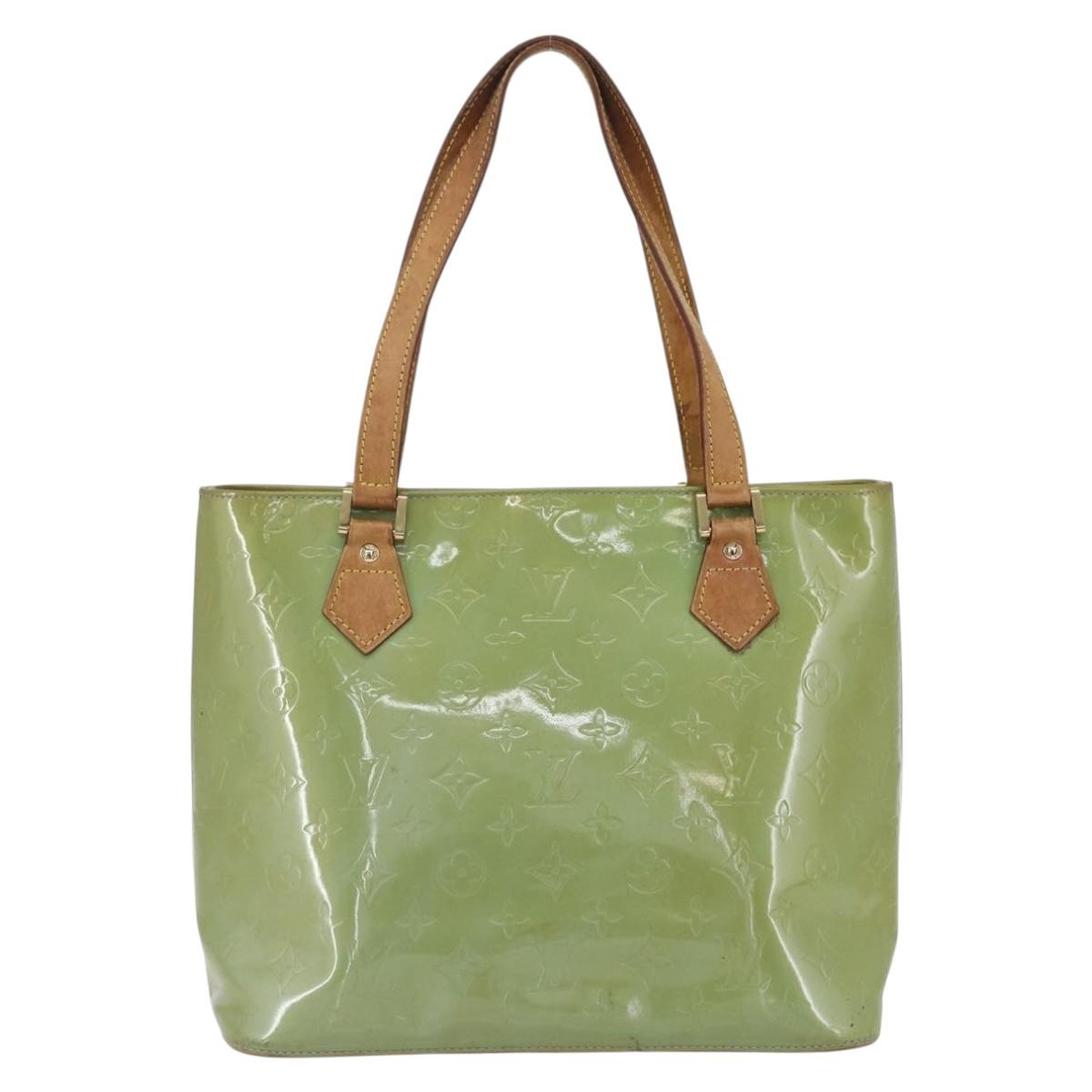 LOUIS VUITTON Monogram Vernis Houston Hand Bag Baby Blue M91005 LV Auth 155017