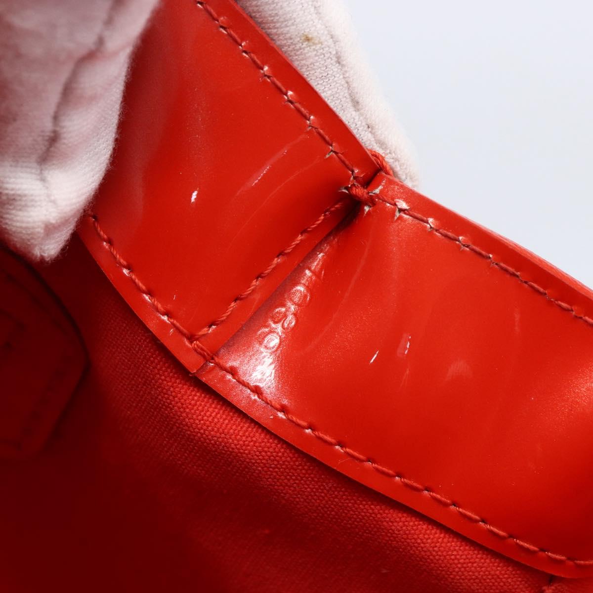 LOUIS VUITTON Vernis Bluebird Wilshire PM Bag Orenge Sunset M93644 Auth 155019