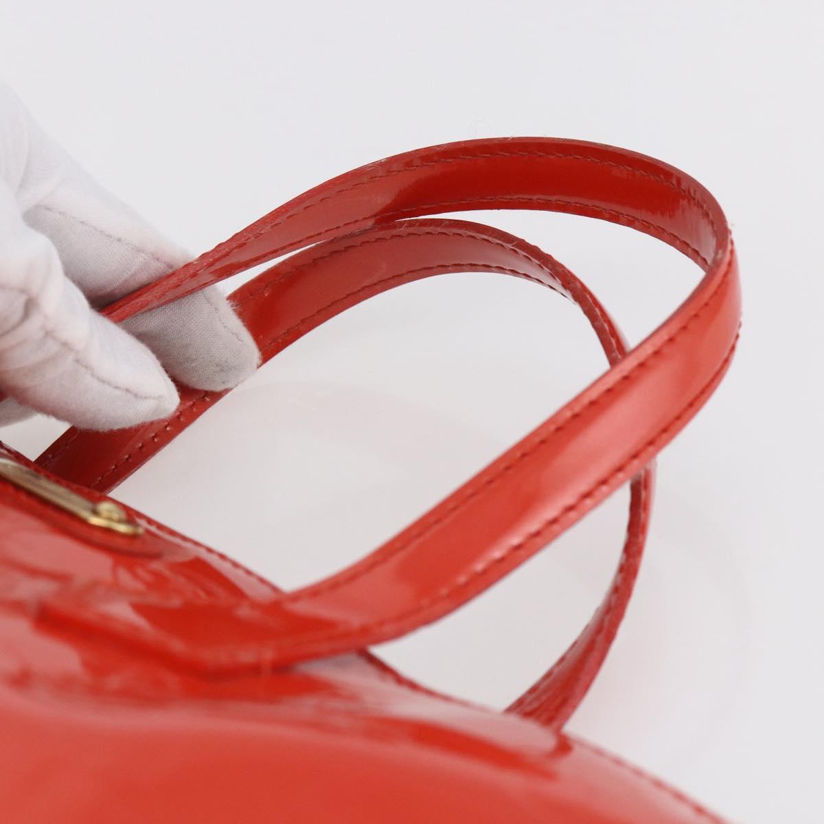 LOUIS VUITTON Vernis Bluebird Wilshire PM Bag Orenge Sunset M93644 Auth 155019