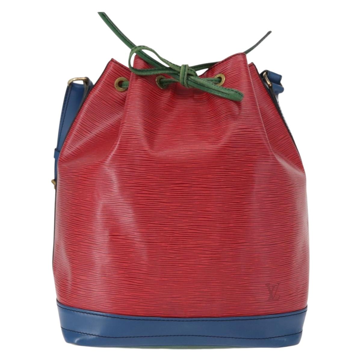 LOUIS VUITTON Epi Tricolor Noe Shoulder Bag Blue Red Green M44082 LV Auth 155028