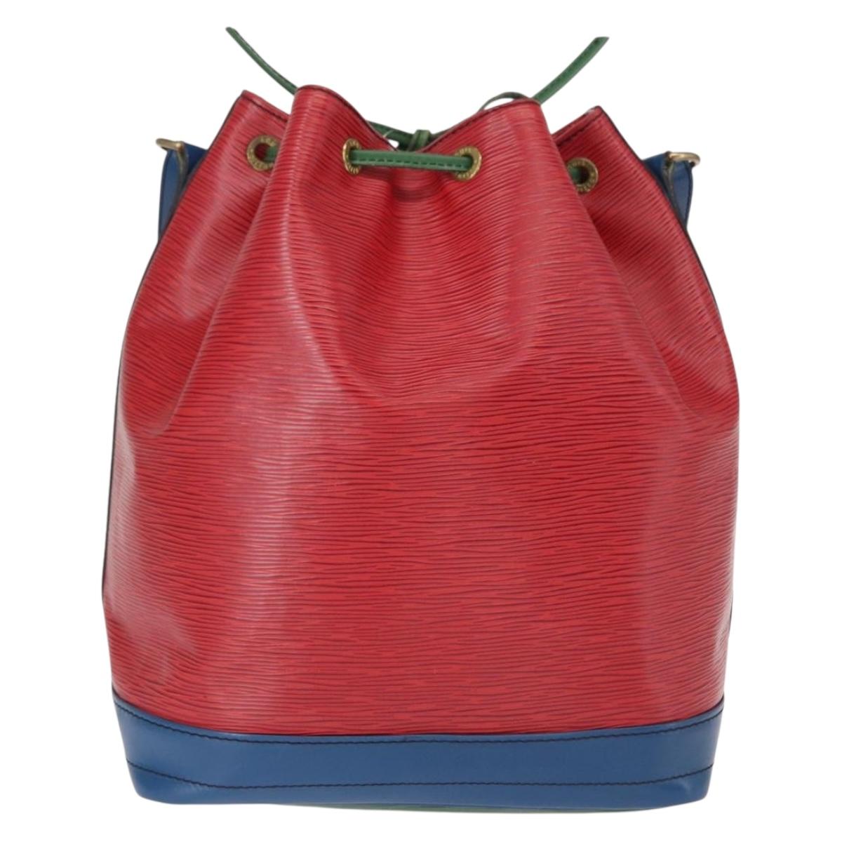 LOUIS VUITTON Epi Tricolor Noe Shoulder Bag Blue Red Green M44082 LV Auth 155028