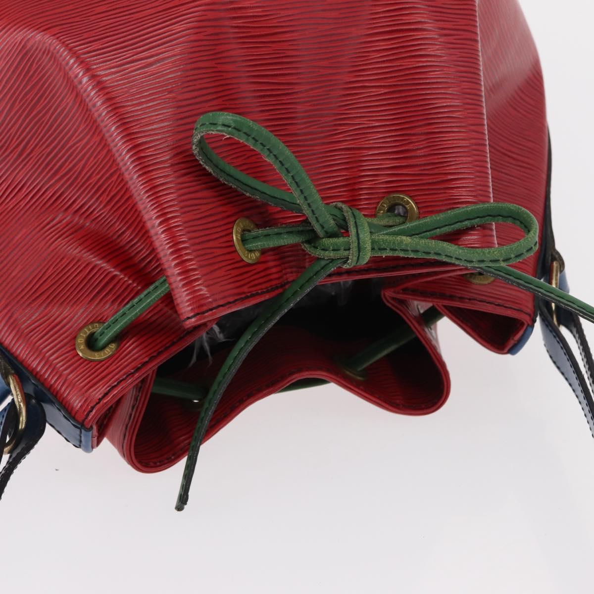 LOUIS VUITTON Epi Tricolor Noe Shoulder Bag Blue Red Green M44082 LV Auth 155028