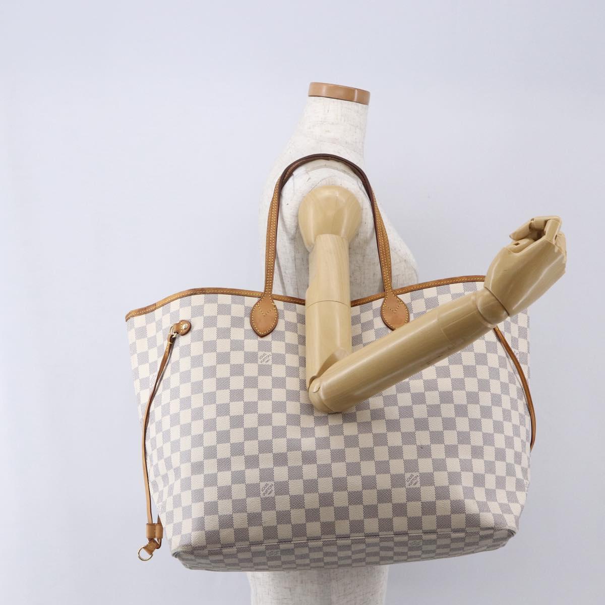 LOUIS VUITTON Damier Azur Neverfull GM Tote Bag N41360 LV Auth 155030