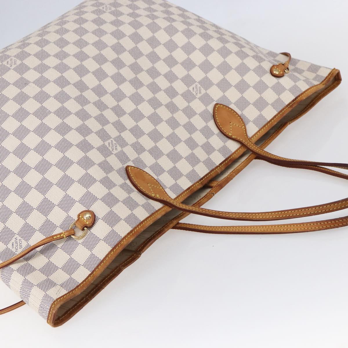 LOUIS VUITTON Damier Azur Neverfull GM Tote Bag N41360 LV Auth 155030