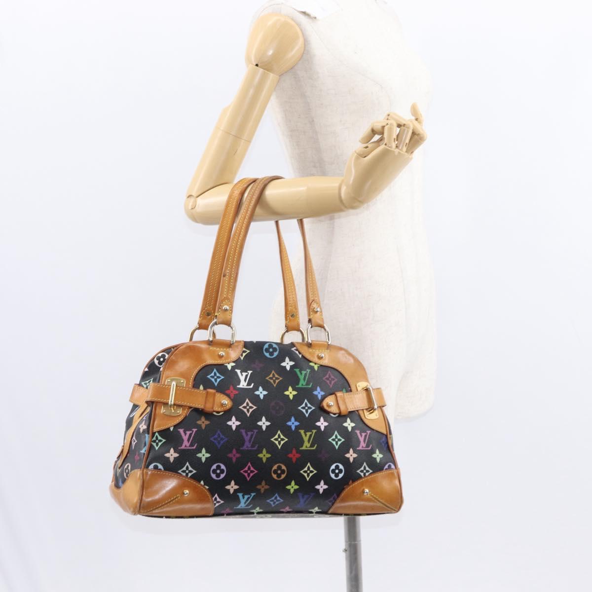 LOUIS VUITTON Monogram Multicolor Claudia Hand Bag Black M40194 LV Auth 155044