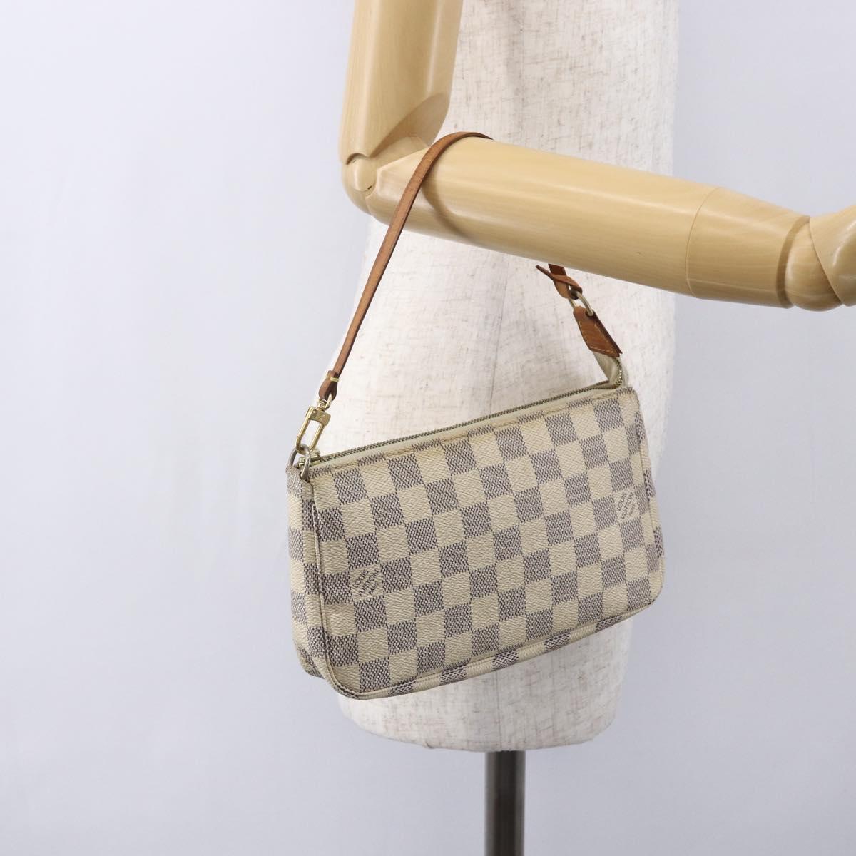 LOUIS VUITTON Damier Azur Pochette Accessoires Pouch N51986 LV Auth 155051
