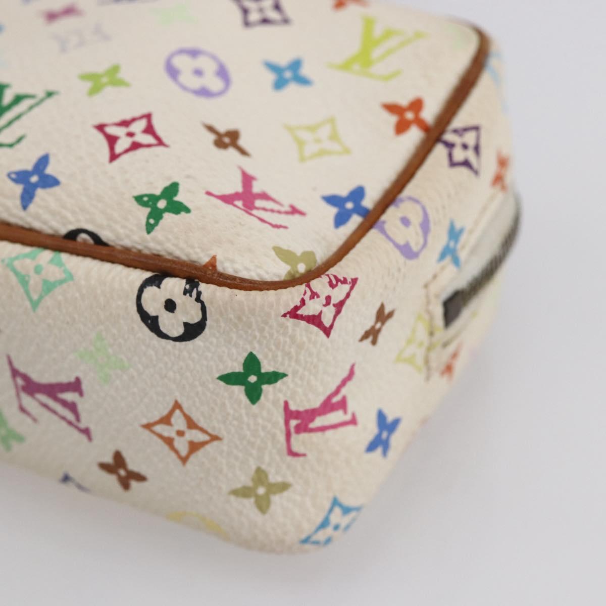 LOUIS VUITTON Monogram Multicolor Trousse Wapity Pouch White M58033 Auth 155052